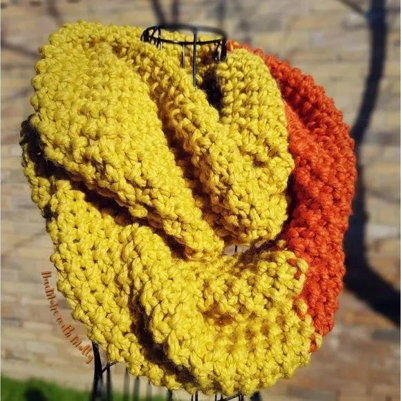 Handcrafted Infinity Scarf and Hat Set - Picture 2 of 6